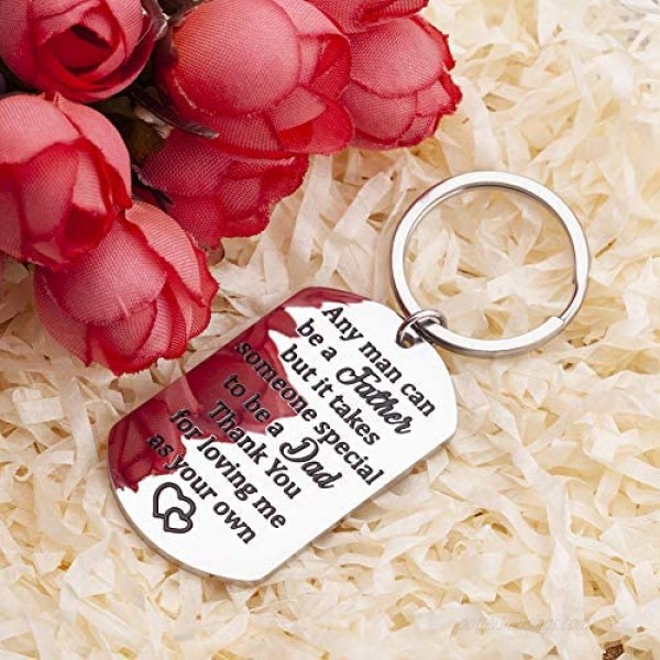 Father’s Day Gifts Step Dad Keychain Gifts for Stepfather Father in Law Birthday
