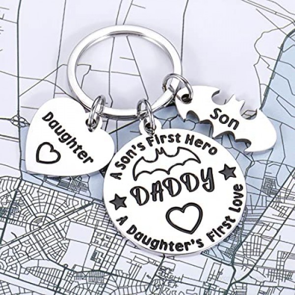 Funny Dad Keychain Gifts from Son Daughter to Daddy Step Dad Father’s Day Birthday Thank You Gifts for Father in Law New Dad to Be Husband Godfather Papa from Kids Wife Wedding Gag Gifts for Men Him