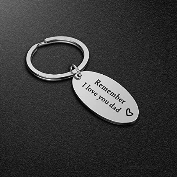 Gifts for Dad from Daughter - Remember I Love You Dad Keychain from Daughter Father’s Day Birthday Gifts for Dad from Son Daughter
