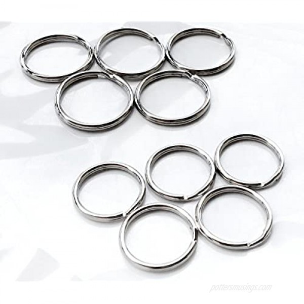 Key Ring / Key Chain 50 Pack 3/4 inches 20mm Split Round Metal Silver Keyring for Home / Car / Outdoor / Arts / Lanyards / CraftsKeys Organization