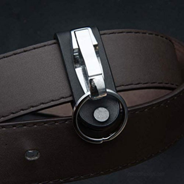 Liangery Belt Keychain Leather Belt Loop Key Holder Belt Key Chain Clips with Detachable Keyring for Men