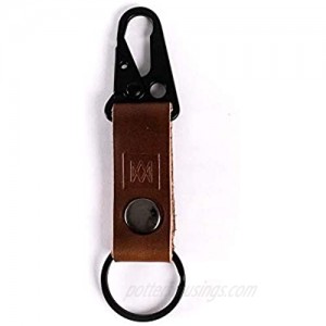 Mission Leather Co. | Full Grain Leather Tactical Keychain Ring with Clasp and Button Hardware
