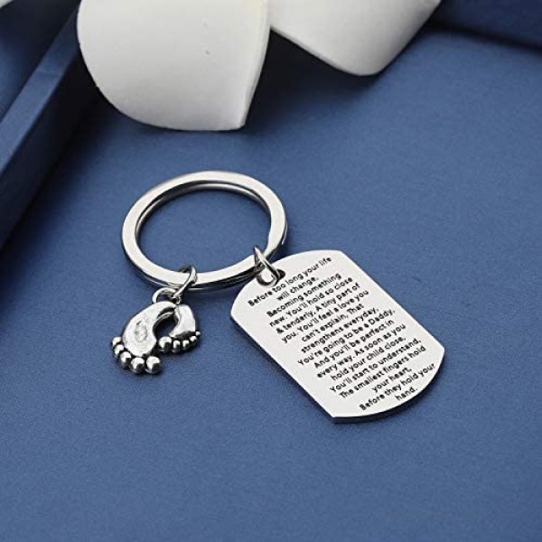 MYOSPARK New Dad Keychain You're Going to Be a Daddy to Be Keychain Pregnancy Announcement Gift for New Father to Be Gift