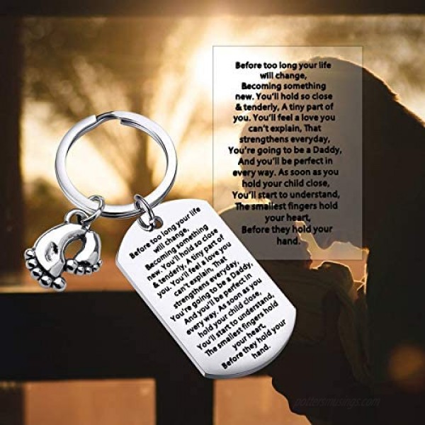 MYOSPARK New Dad Keychain You're Going to Be a Daddy to Be Keychain Pregnancy Announcement Gift for New Father to Be Gift
