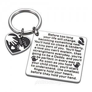 New Dad Gifts Keychain for Daddy First Fathers Day Gifts for New Father Pregnancy Baby Announcement Gift for Dad to be First Time Dads Husband from New Mommy New Parents Gifts for New Daddy Birthday