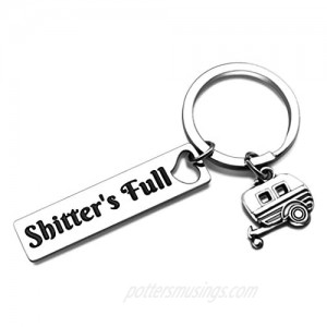 Shtter's Full Funny Keychain Gift Happy Camper RV Camping gifts Accessories for Inside Women Men for Jeep Owner Accessories Enthusiasts Wave Key Ring Trailer Christmas Vacation Jewelry