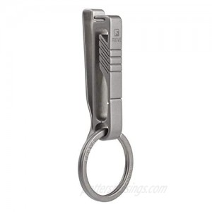 TISUR Belt Keychain Titanium Belt Loop Key Holder  Stainless Steel Back Clip  with Detachable Keyring for Men and Women (BK1)