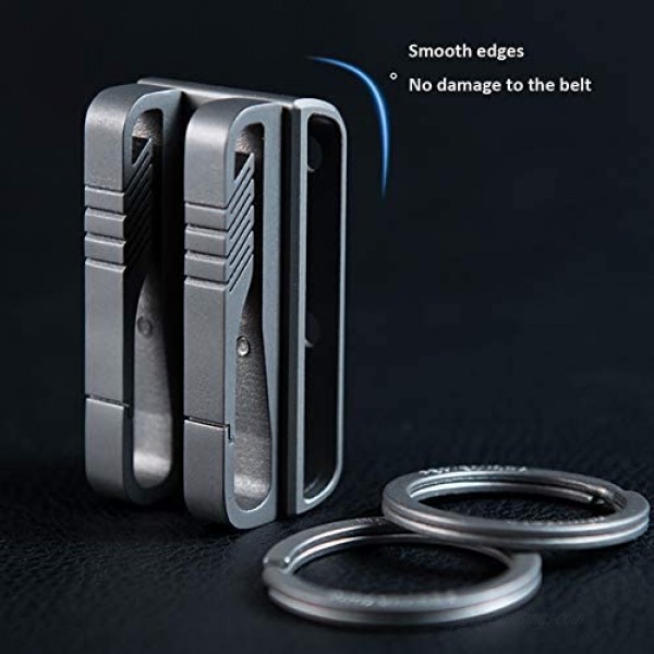 TISUR Belt loop keychain Titanium Key Holder with Detachable Keyring Gifts for men