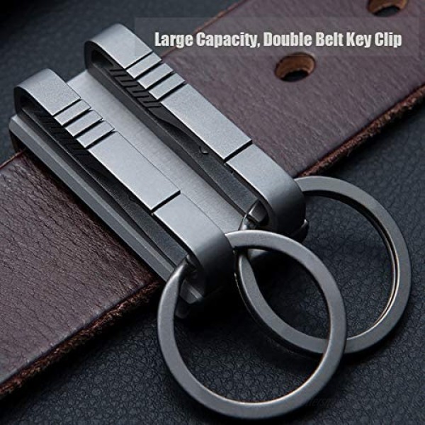 TISUR Belt loop keychain Titanium Key Holder with Detachable Keyring Gifts for men