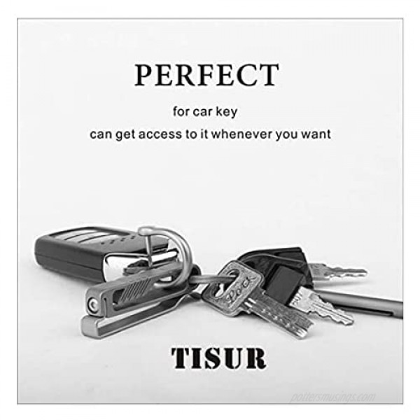 TISUR Keychains for Men Titanium Belt Loop Keychain with detachable key ring for duty belt BK1+D Ring