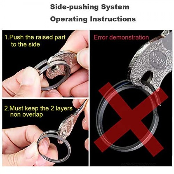 TISUR Titanium Carabiner Key Holder Quick Release Heavy Duty Bottle Opener Car Key Chain for Men（Taiji+O ring）