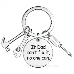 Unves Dad Keychain from Daughter Son  Keychain for Dad Birthday Christmas Fathers Day Gift (If Dad Can't fix it  No One Can)