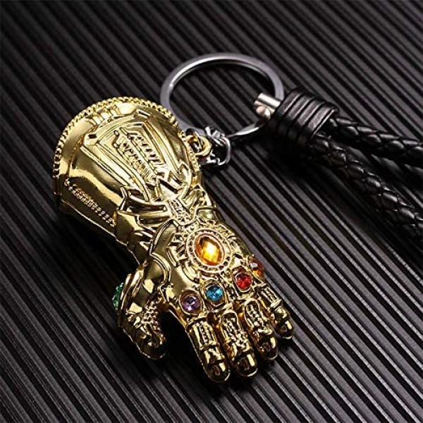 UVie Metal Keychain Set (4PS)- Thor Hammer Infinity Gauntlet Mask Key Chain for Family and Friends Golden