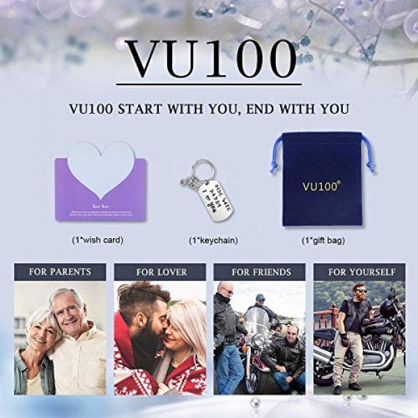 VU100 Ride Safe Daddy I Love You Keychain for Men Dad Father Grandpa Motorcycle Warm Message Wish Gifts