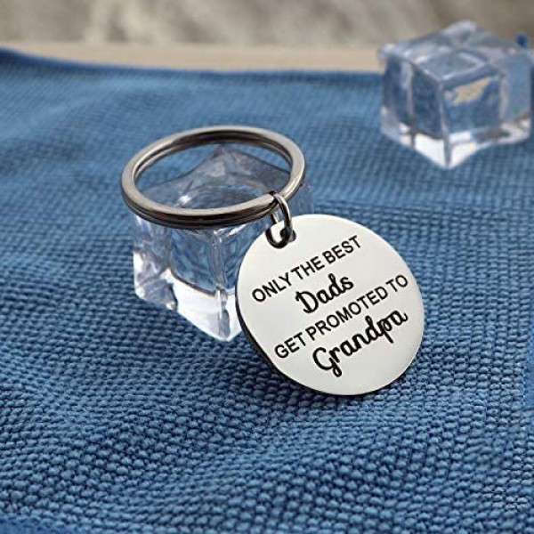 XGAKWD Father's Day Gifts for Dad Grandpa Only The Best Dads Get Promoted to Grandpa Birthday Keychain Gift for Papa Husband Grandfather