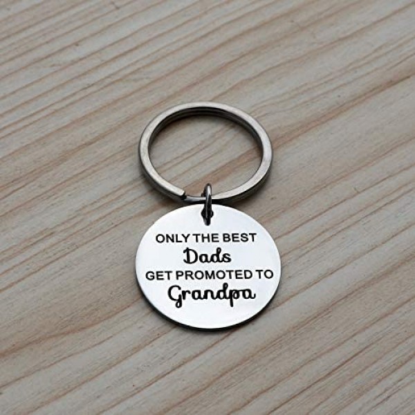 XGAKWD Father's Day Gifts for Dad Grandpa Only The Best Dads Get Promoted to Grandpa Birthday Keychain Gift for Papa Husband Grandfather
