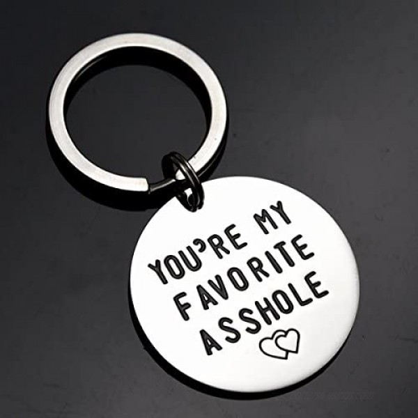 You're My Favorite Asshole Keychain Funny Man Gift Valentines Day for Husband Boyfriend Gifts