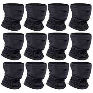 [12-Pack] Neck Gaiter Scarf  Breathable Bandana Face Bandana Cover Cooling Neck Gaiter for Men Women Cycling Hiking Fishing.
