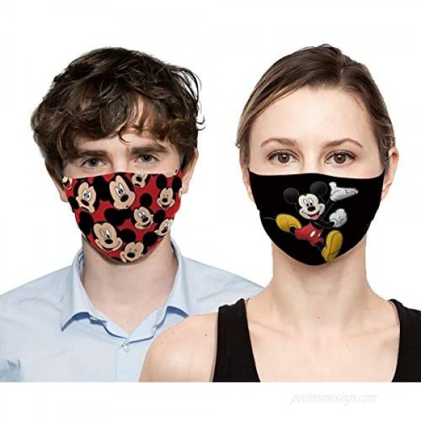 2 pcs Face Mask with 4 Carbon Filters Washable Reusable Balaclava Mouth Face for Women Men