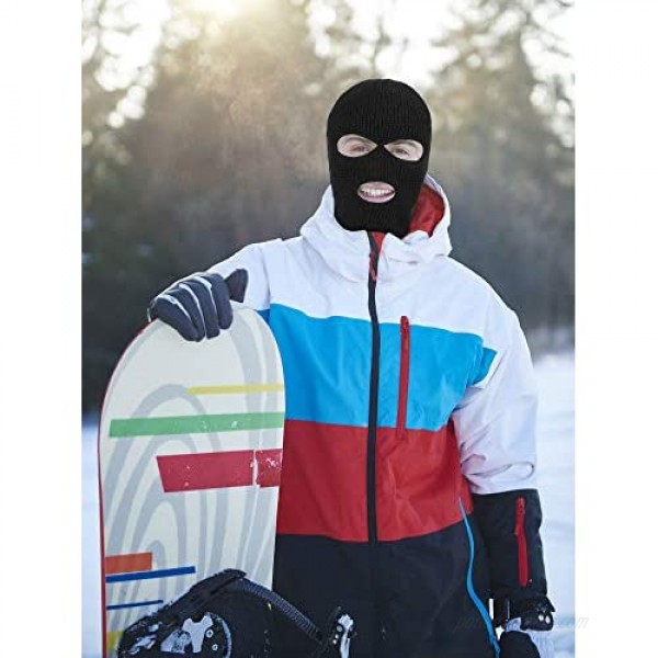 3-Hole Knitted Full Face Cover Ski Mask Winter Balaclava Warm Knit Full Face Mask for Outdoor Sports