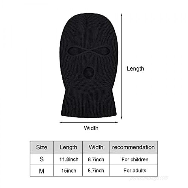 3-Hole Knitted Full Face Cover Ski Mask Winter Balaclava Warm Knit Full Face Mask for Outdoor Sports