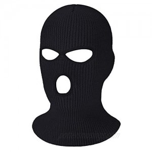 3-Hole Knitted Full Face Cover Ski Mask  Winter Balaclava Warm Knit Full Face Mask for Outdoor Sports