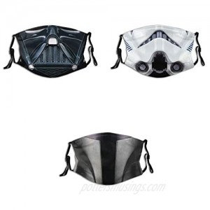 3Pcs Men Women's Cosplay Face Mask Adjustable Reusable with Adjustable EarLoops Bandana Balaclava