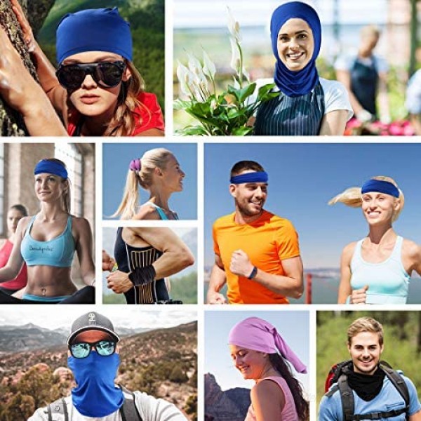 5 Pieces Sun UV Protection Face Mask Neck Gaiter Windproof Scarf Sunscreen Breathable for Sport&Outdoor …