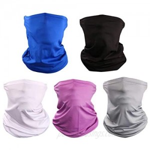 5 Pieces Sun UV Protection Face Mask Neck Gaiter Windproof Scarf Sunscreen Breathable for Sport&Outdoor …