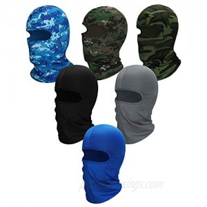 6 Pieces Balaclava Mask Ice Silk UV Protection Full-face Mask for Women and Men Outdoor Sports (Color Set 4)