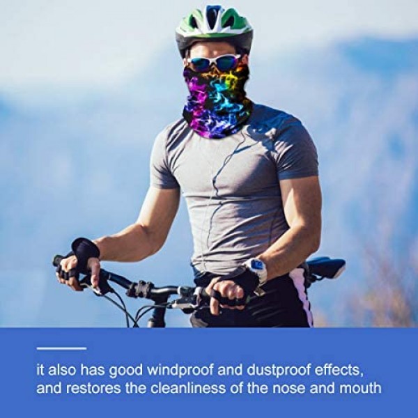 6 Pieces Cooling Neck Gaiter UV Protection Face Mask Windproof Scarf Sunscreen Breathable Bandana Balaclava