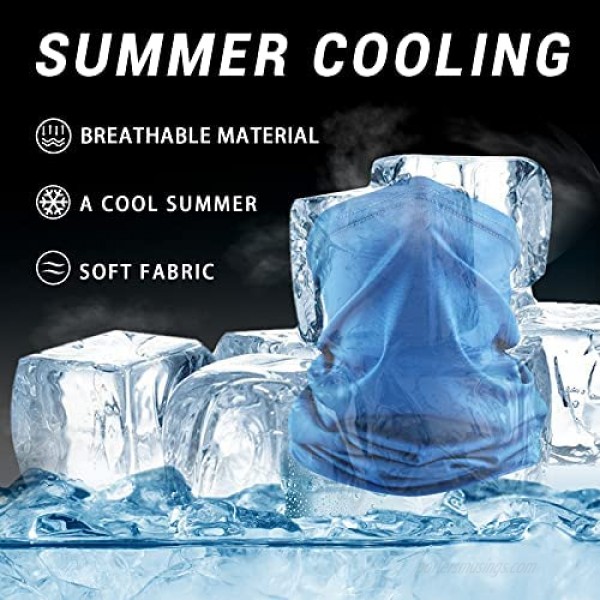 8 Pcs Cooling Neck Gaiter Breathable Face Cover Sun UV Protection Balaclava Bandana Scarf for Men Women