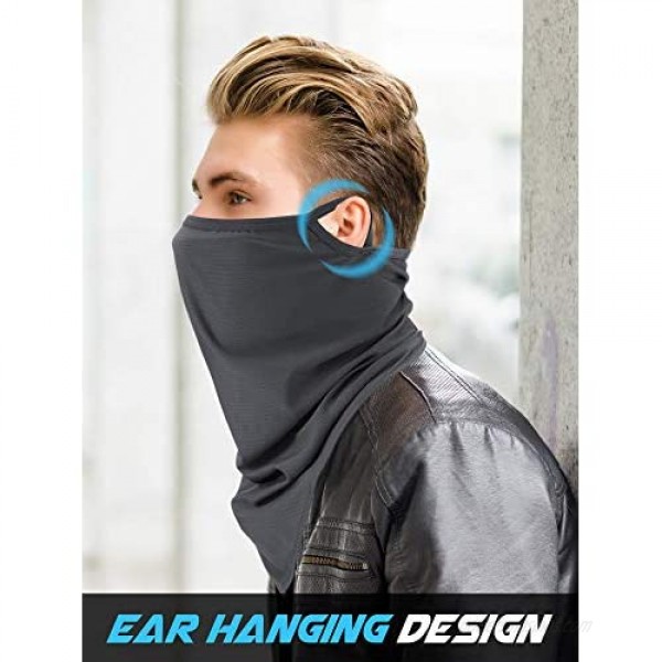 9 Pieces Ear Loop Face Bandana Cover Scarf Unisex Neck Gaiter
