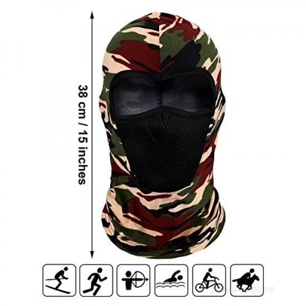 9 Pieces Summer Balaclava Face Cover Breathable Sun Dust Protection Neck Gaiter Scarf Full Face Cover for Outdoor Activities (Camouflage)