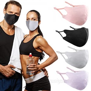 ASOONYUM 4Pcs Sport Mesh Face Mask Cooling Breathable Mask for Men Women - Washable Lightweight Thin Comfortable Adjustable Balaclava for Outdoor Sun Protection Running Cycling Workout