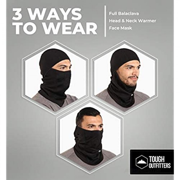 Balaclava Face Mask - Extreme Cold Weather Ski Mask for Men & Women - Winter Snow Gear for Working Skiing Snowboarding & Motorcycle Riding. Ultimate Protection from The Elements. Fits Under Helmets
