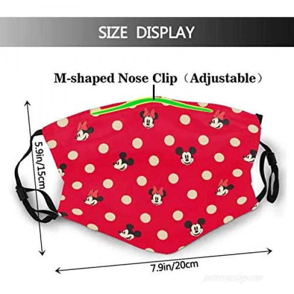 Cartoon Balaclava Face Mouth Cover Mask with Filter Pocket Adjustable Strap Reusable Washable Windproof