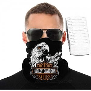 Harley David-Son Face Mask Motorcycle Neck Gaiter Bandanas Balaclavas Masks for Men Women with 10 Filters