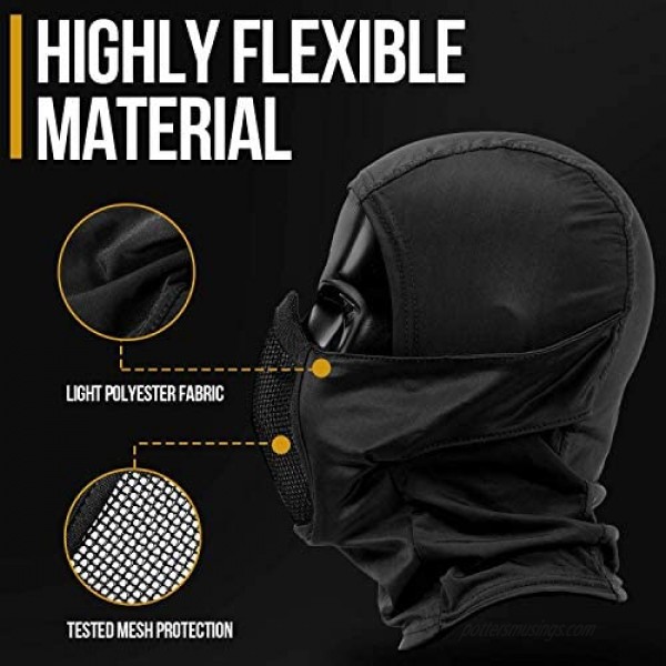 OneTigris Balaclava Mesh Mask Ninja Style with Full Face Protection