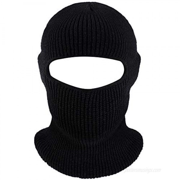 SATINIOR 1-Hole Knitted Full Face Cover Adult Winter Ski Balaclava for Outdoors
