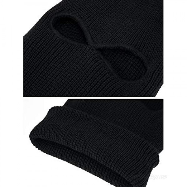 SATINIOR 2-Hole Knitted Full Face Cover Ski Neck Gaiter Winter Balaclava Warm Knit Beanie for Outdoor Sports