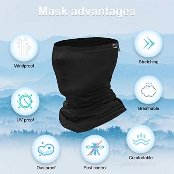 Sheenwang Adjustable Neck Gaiter Cooling Face Cover Breathable Neck Mask for Men Women (2 Pack)