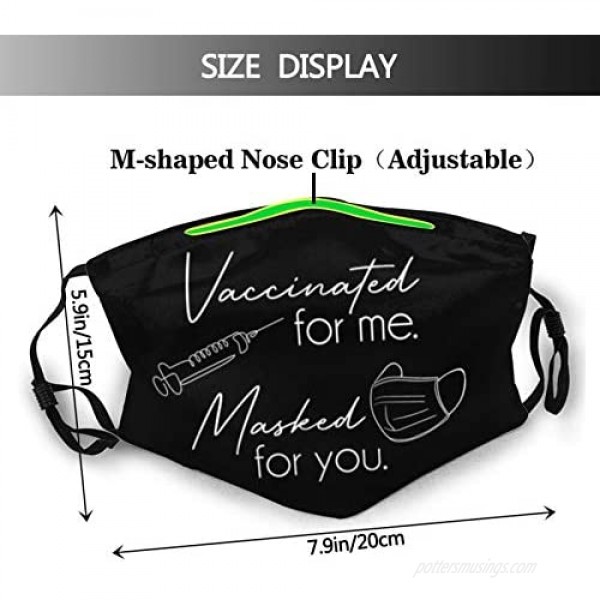 Vaccinated Face Mask With 2 Filters Pocket Washable Face Bandanas Balaclava Reusable Fabric Masks For Men Women