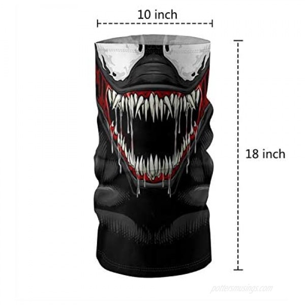 Venom Neck Gaiter 3Pack Face Mask Hunting Scarf Headband Mouth Face Covering Balaclava Bandana for Mens Womens Kids