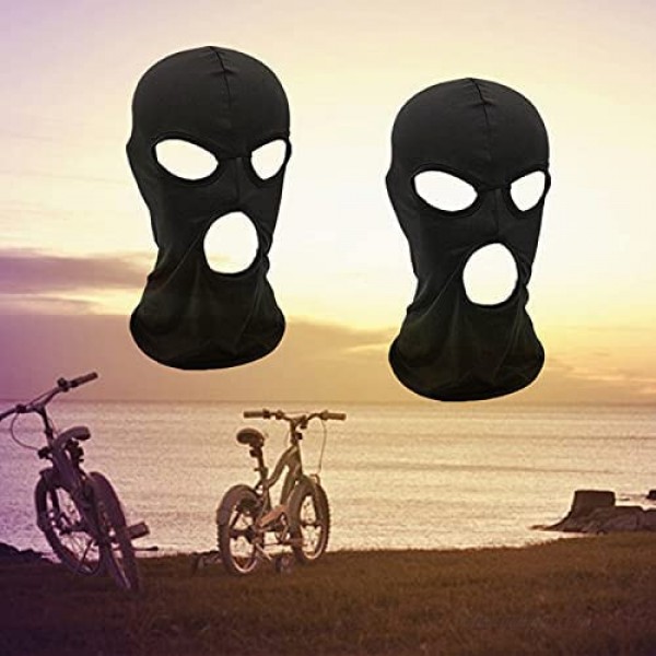 WIN Balaclava Mask Thin Lycra Three Holes Full Face Mask for Motorcycle Bike Hunting Cycling Cap Ski Black One Size