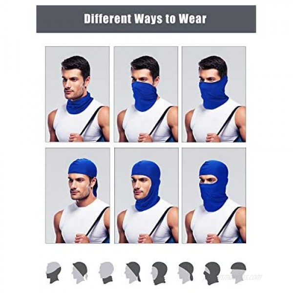 Zhanmai Full Face Cover UV Protection Neck Gaiter Breathable Balaclava Hood for Outdoor Motorcycle Cycling