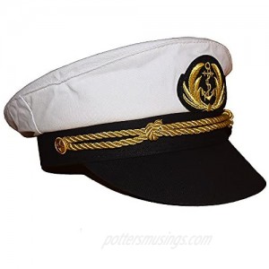 Admiral Captain Yacht Hat Snapback Gold Embroidery Anchor Skippers Cap for Party
