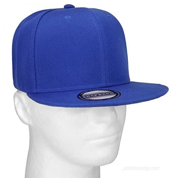 Falari Wholesale 12 Pack Snapback Hat Cap Hip Hop Style Flat Bill Blank Solid Color Adjustable Size