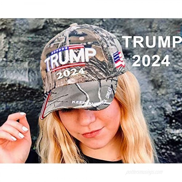 Made in USA Donald Trump Hat 2024 MAGA Keep America Great Camo Hat Adjustable Baseball Cap Hat