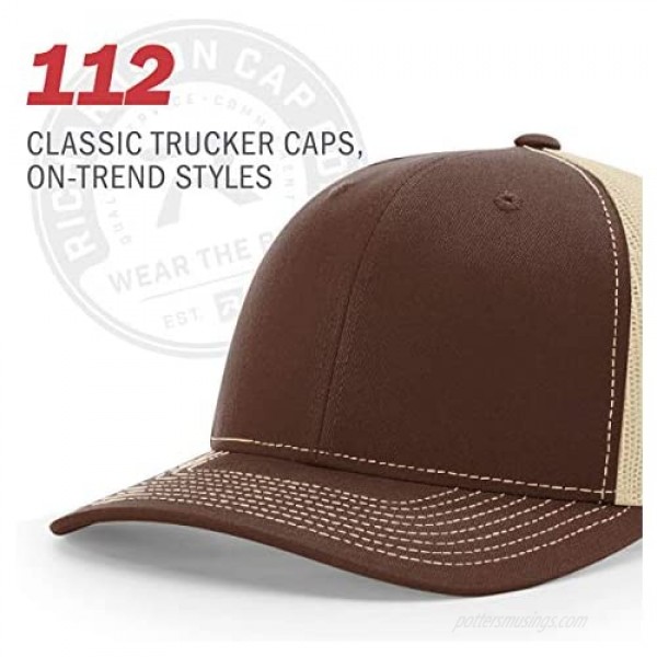 Richardson Unisex 112 Trucker Adjustable Snapback Baseball Cap Split Charcoal/White One Size Fits Most